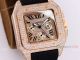 Knockoff Cartier Santos Chronograph Watch Rose  Gold Diamond 45mm (4)_th.jpg